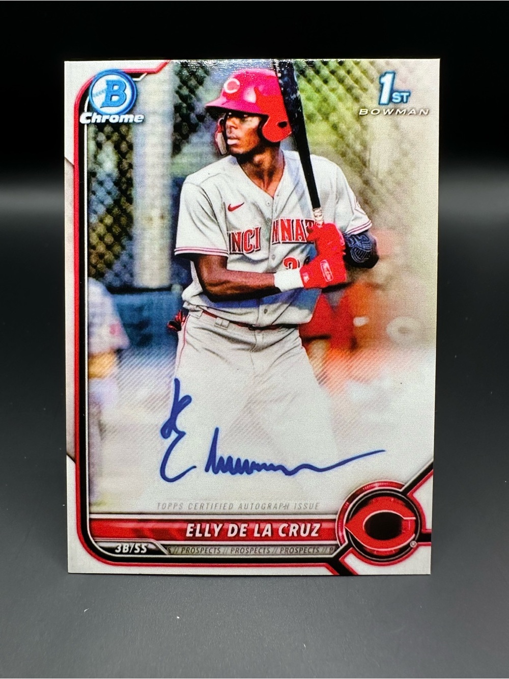 Elly De La Cruz Signed Cincinnati Reds Bowman Chrome Rookie Novelty Card